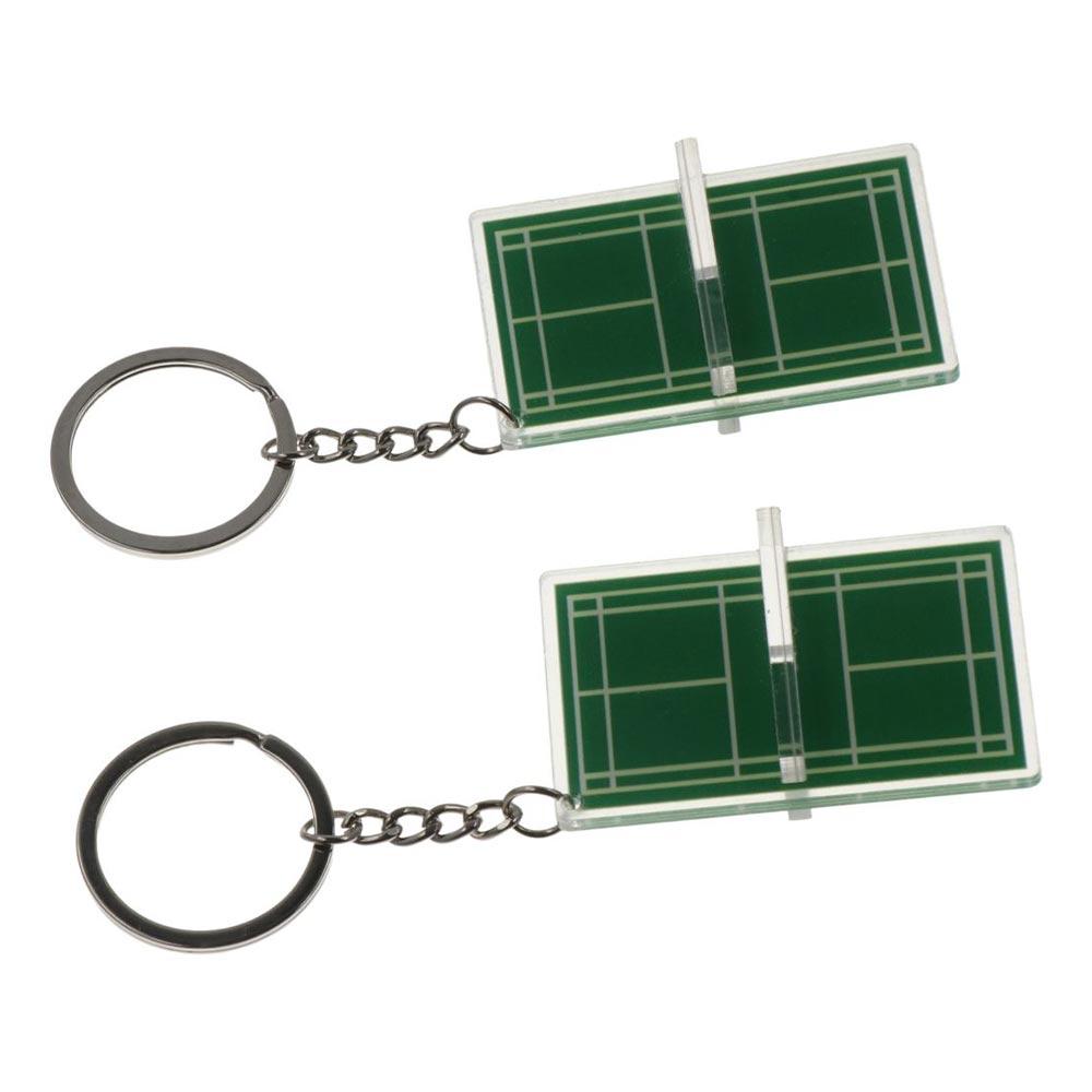 Table Tennis Keychain - Acryl-Badminton-Schlüsselanhänger, Mini-Zweiseitiger Badmintonplatz-Schlüsselring, Tennisplatz-Tischtennis-Schlüsselhalter