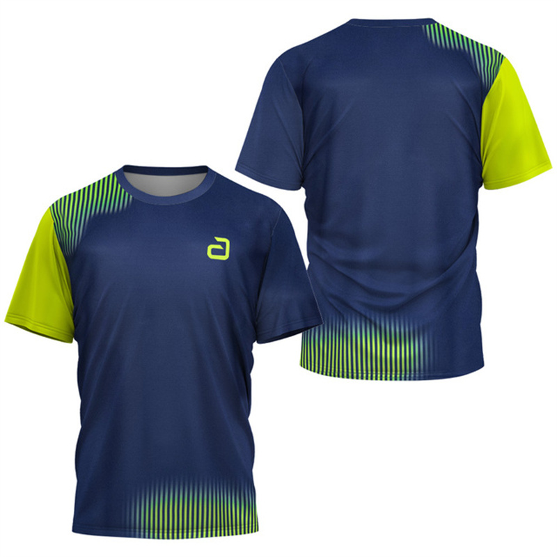 Table Tennis Shorts - Herren Tischtennis T-Shirt mit Unterstrom-Muster, Sommer-Tennis-Badminton-T-Shirt,