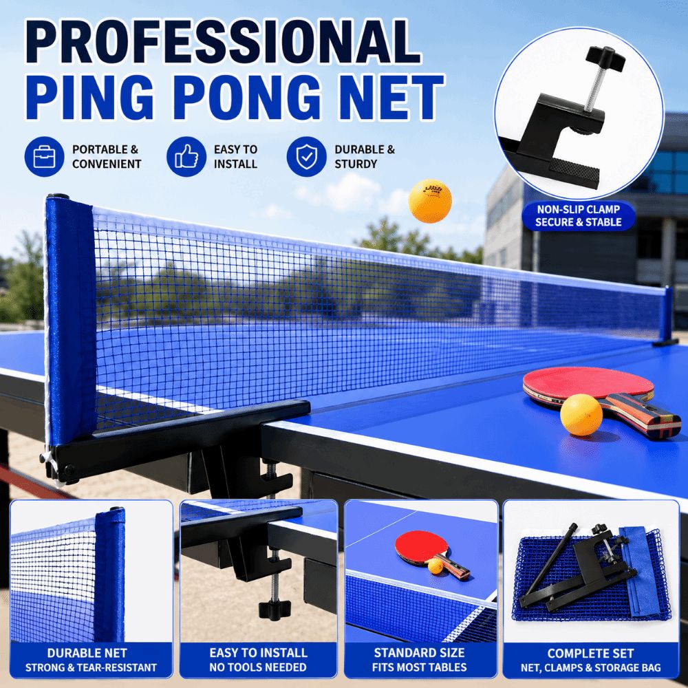Table Tennis Post - Standard-Tischtennisnetz, faltbar, verdickte Stangen, verstellbare Klemme,