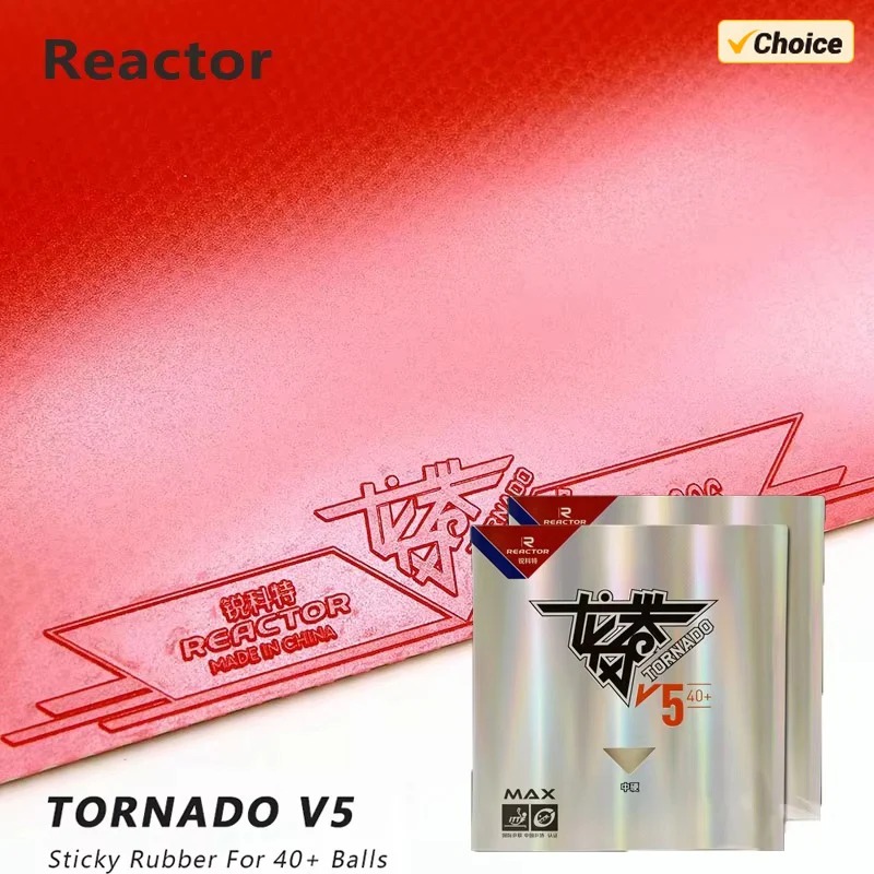 Table Tennis Shop - REACTOR Tornado V5 Tischtennisbelag, klebriger Loop-Attack-Belag,