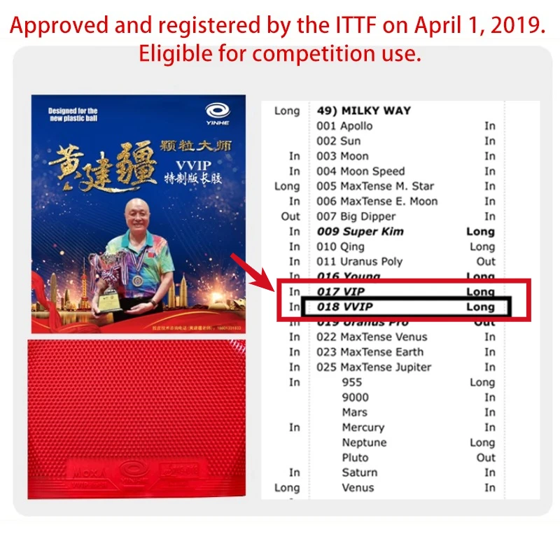 YINHE VVIP Maste Long Pips Tis – Table Tennis Shop Bewertung und Preis